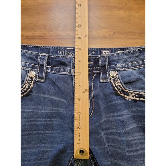 Miss Me Y2K Skinny Crop Low Rise Jeans Sz 27 Crystal Embellished Jeans - Picture 9 of 12
